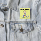 Speed Skater - Boy Tshirts en Gifts Vierkante Button 5,1 Cm (In situ)
