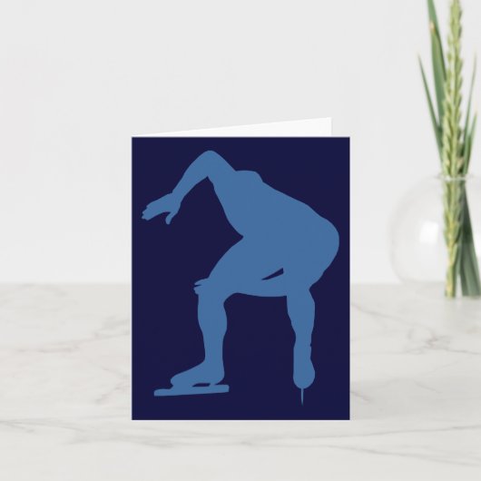 Speed Skater Silhouette Note Cards Kaart (Voorkant)