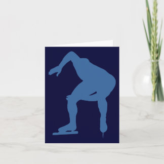 Speed Skater Silhouette Note Cards Kaart