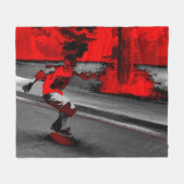 Speed Skater - Skateboarder Fleece Deken (Voorkant (Horizontaal))