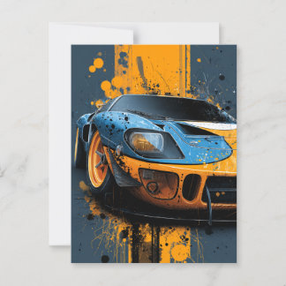 "Speed & Splatter – The Ford GT40 Gulf Legacy" Briefkaart