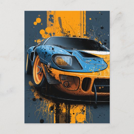 "Speed & Splatter – The Ford GT40 Gulf Legacy" Briefkaart (Voorkant)