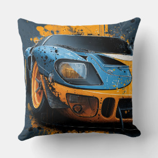 Speed & Splatter – The Ford GT40 Gulf Legacy Kussen