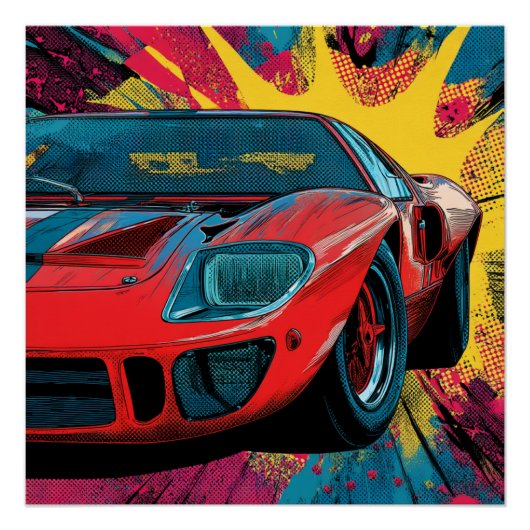 Speed & Splatter – The Ford GT40 Gulf Legacy Perfect Poster (Voorkant)