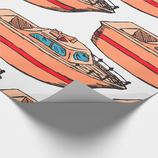 Speedboot Illustratie Leuk Nautische Boot Design Cadeaupapier