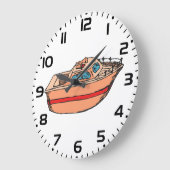 Speedboot Illustratie Leuk Nautische Boot Design Grote Klok (Hoek)