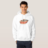 Speedboot Illustratie Leuk Nautische Boot Design Hoodie (Voorkant volledig)