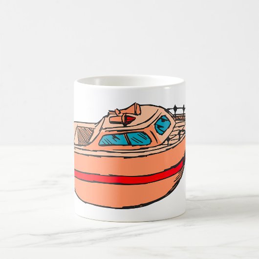 Speedboot Illustratie Leuk Nautische Boot Design Koffiemok