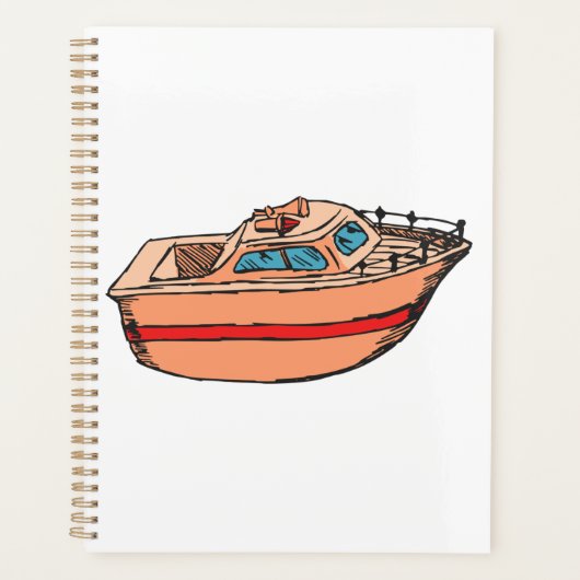 Speedboot Illustratie Leuk Nautische Boot Design Planner (Voorkant)