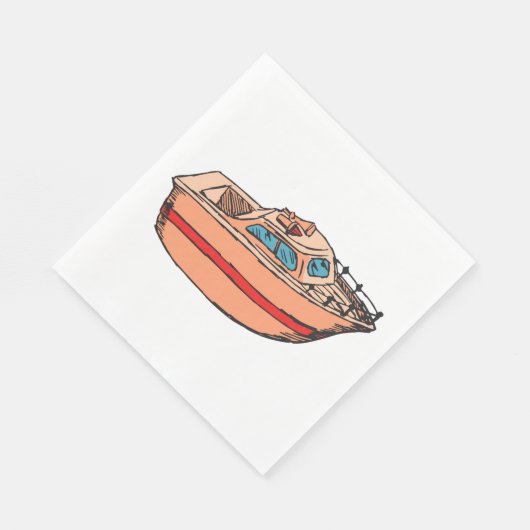 Speedboot Illustratie Leuk Nautische Boot Design Servet (Hoek)