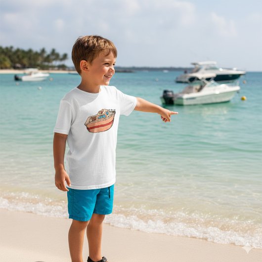 Speedboot Illustratie Leuk Nautische Boot Design T-shirt