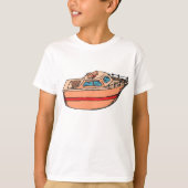 Speedboot Illustratie Leuk Nautische Boot Design T-shirt (Voorkant)