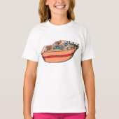 Speedboot Illustratie Leuk Nautische Boot Design T-shirt (Voorkant)