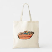 Speedboot Illustratie Leuk Nautische Boot Design Tote Bag (Achterkant)