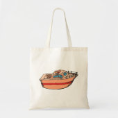 Speedboot Illustratie Leuk Nautische Boot Design Tote Bag (Voorkant)