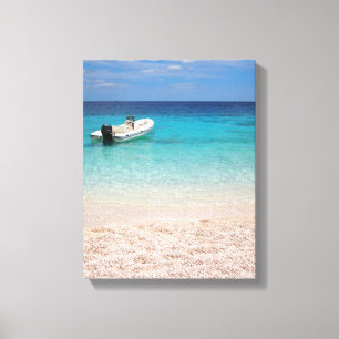 Speedboot in blauw zee canvasafdruk canvas afdruk