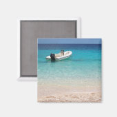 Speedboot in de blauwe zeeen magneet (Voorkant / Achterkant)