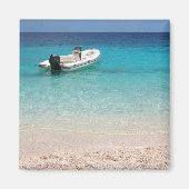 Speedboot in de blauwe zeeen magneet (Voorkant)