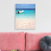 Speedboot in het blauw zee canvas print (Insitu (Woonkamer))