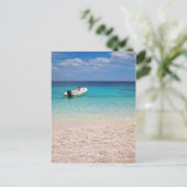 Speedboot in het blauwe zee briefkaart (Staand voorkant)