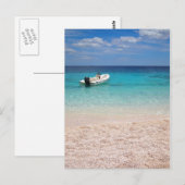 Speedboot in het blauwe zee briefkaart (Voorkant / Achterkant)