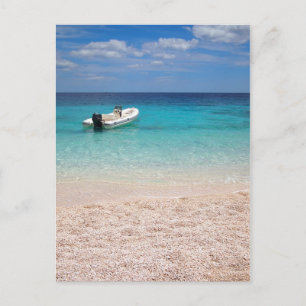 Speedboot in het blauwe zee briefkaart