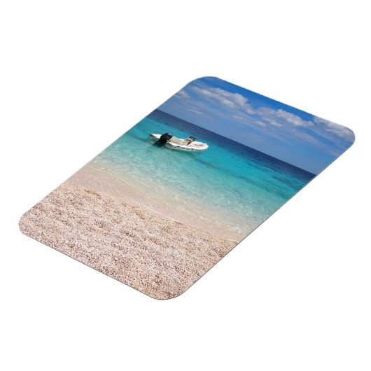 Speedboot in het blauwe zee magneet (Linkerzijde)