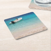 Speedboot in het blauwe zee onderzetter (Schuin)