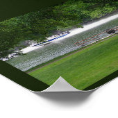 Speedboot op de rivier poster (Hoek)