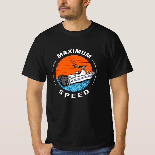 Speedboot Racing Boat kapitein motorboot T-shirt (Voorkant)