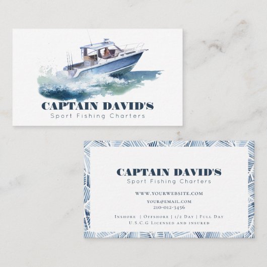 Speedboot Sport Vist Charters Visitekaartje (Voorkant / Achterkant)