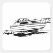 speedbootkruiser vierkante sticker (Voorkant)