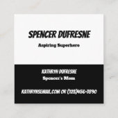 Speeddatumstripjes voor kinderen vierkante visitekaartje (Achterkant)