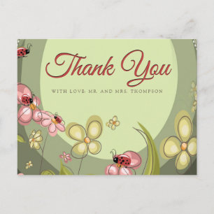 Speedful Green & Lady-bird Dank u Briefkaart