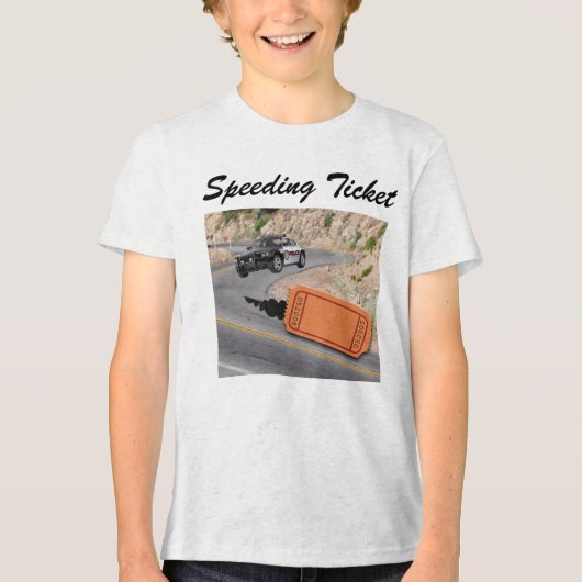 Speeding Police Car krijgt het ticket Tri-Blend Shirt (Voorkant)