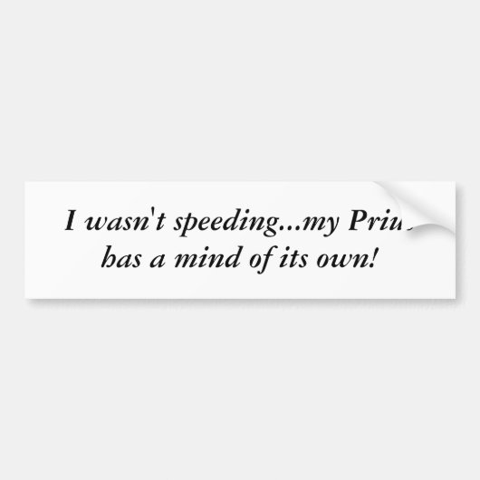 Speeding Prius Bumpersticker (Voorkant)