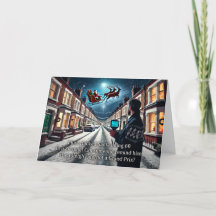 Speeding Santa Christmas Wenskaart 2024