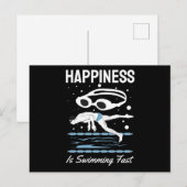 Speedo Swimmer - Geluk zwemt snel Briefkaart (Voorkant / Achterkant)