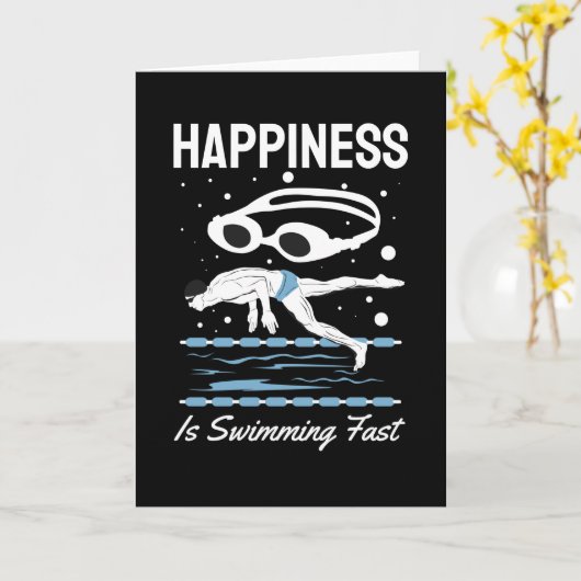 Speedo Swimmer - Geluk zwemt snel Kaart (Gele Bloem)