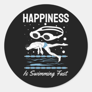 Speedo Swimmer - Geluk zwemt snel Ronde Sticker