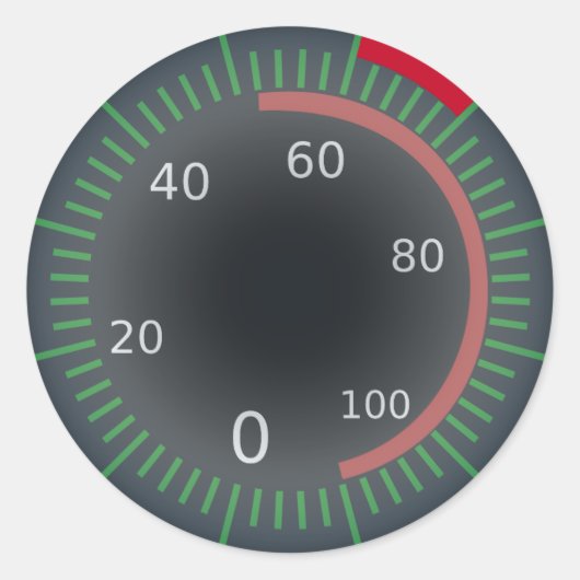 Speedometer Classic ronde Sticker, glanzend Sticker (Voorkant)