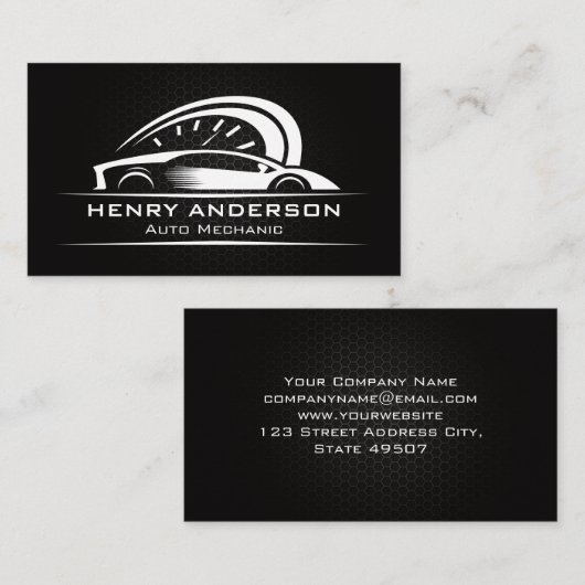 Speedometer-Logo | Carbon Fiber Pattern Visitekaartje (Voorkant / Achterkant)