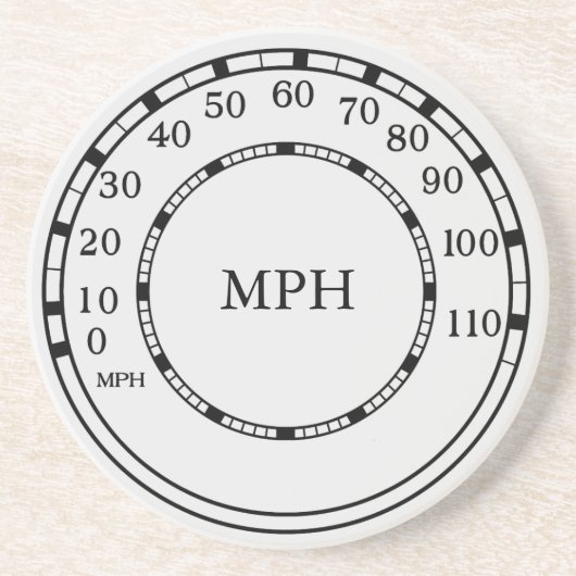 Speedometer MPH Rev Counter Monogram Onderzetter (Voorkant)
