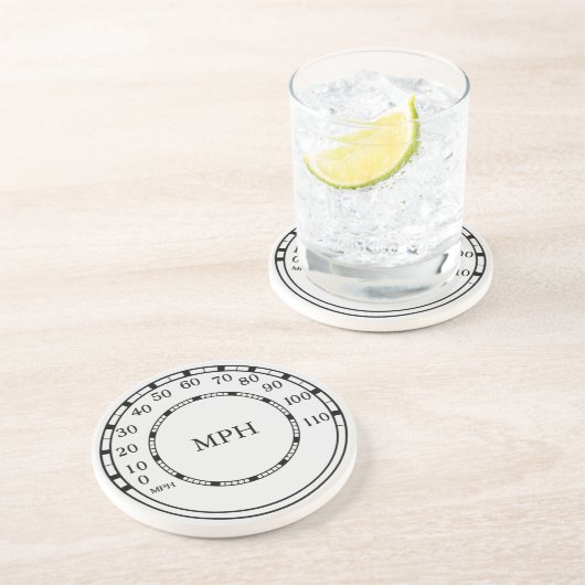 Speedometer MPH Rev Counter Monogram Onderzetter (Zijkant)