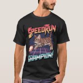 Speedrun Champion - Bengaalse Cat Pixel Art T-shirt (Voorkant)