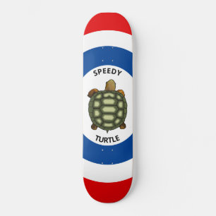 Speedschildpad in blauw, rood en wit persoonlijk skateboard