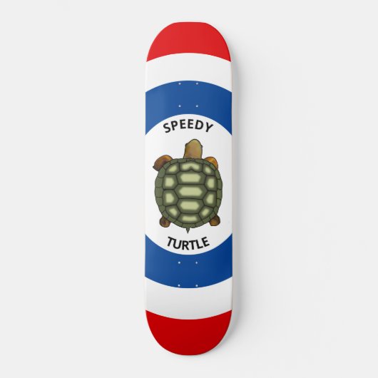 Speedschildpad in blauw, rood en wit persoonlijk skateboard (Voorkant)