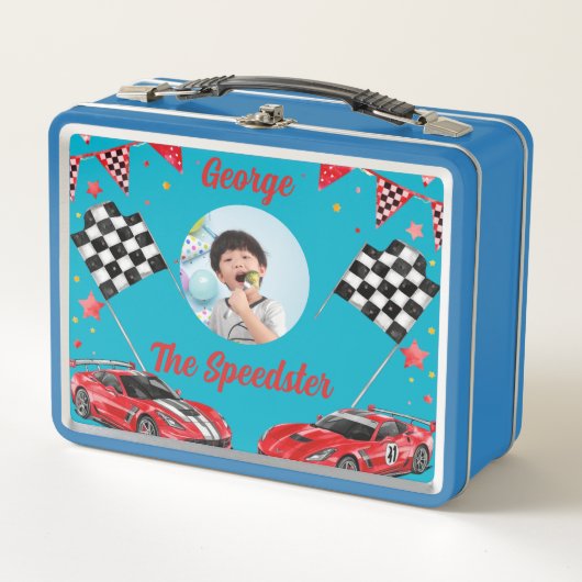 Speedster Rode & Zwarte Raceauto Kinderen Foto Sch (Voorkant)