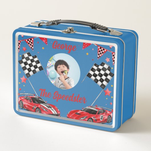 Speedster Rode & Zwarte Raceauto Kinderen Foto Sch (Voorkant)