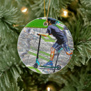 Speedster - Scooter Rider Ceramic Ornament